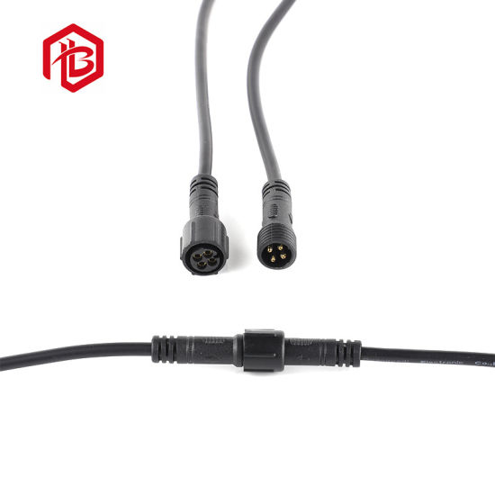 Longitud de ajuste libre IP67 Conector a prueba de agua Enchufe de cable de 4 clavijas