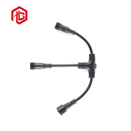 Cable aislado tipo T de 3 vías con conector de enchufe eléctrico de cable